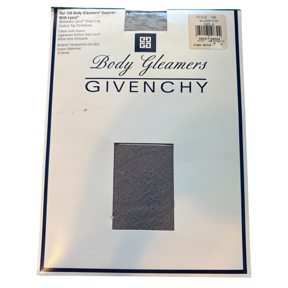 Givanchy Pantyhose Control Top Size A Body Gleamer Shimmery Sheer Leg Silver Fox